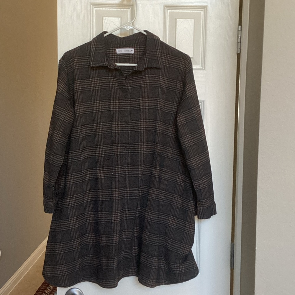 Zara Girls Double Breasted Plaid Dress